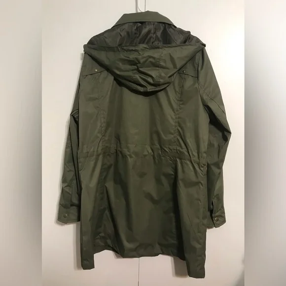 YOKI woman’s light weight fall jacket with hood, size 1XL, color olive green. - Picture 2 of 7